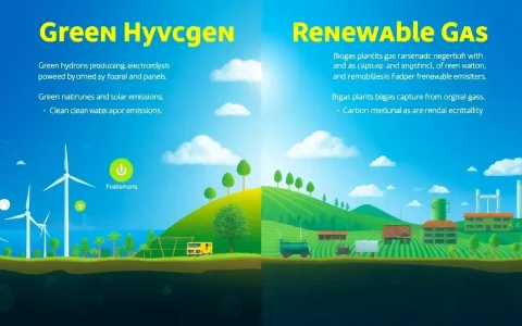 What are the main environmental impacts of green hydrogen compared to renewable natural gas