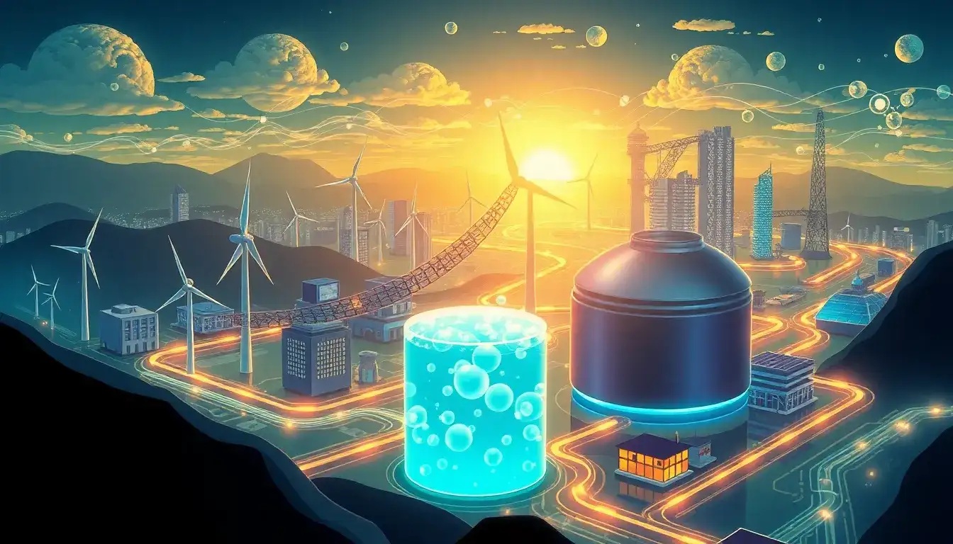 How does hydrogen act as a "battery" for renewable energy