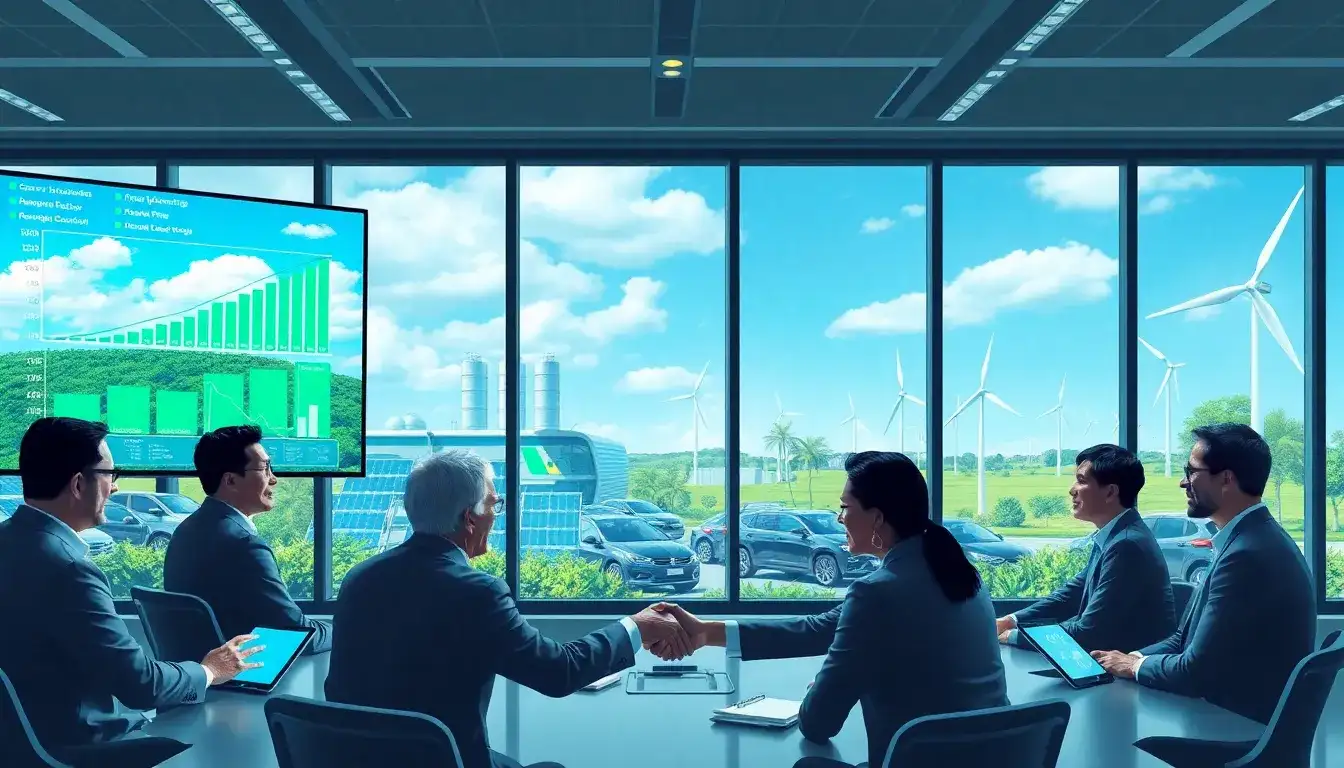 How do corporate partnerships with governments enhance the green hydrogen sector