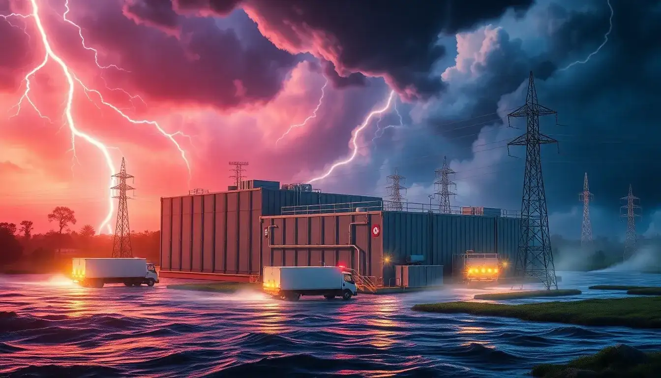 What are the main benefits of using utility-scale batteries during natural disasters