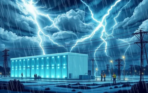 How do utility-scale batteries contribute to grid stability during severe weather