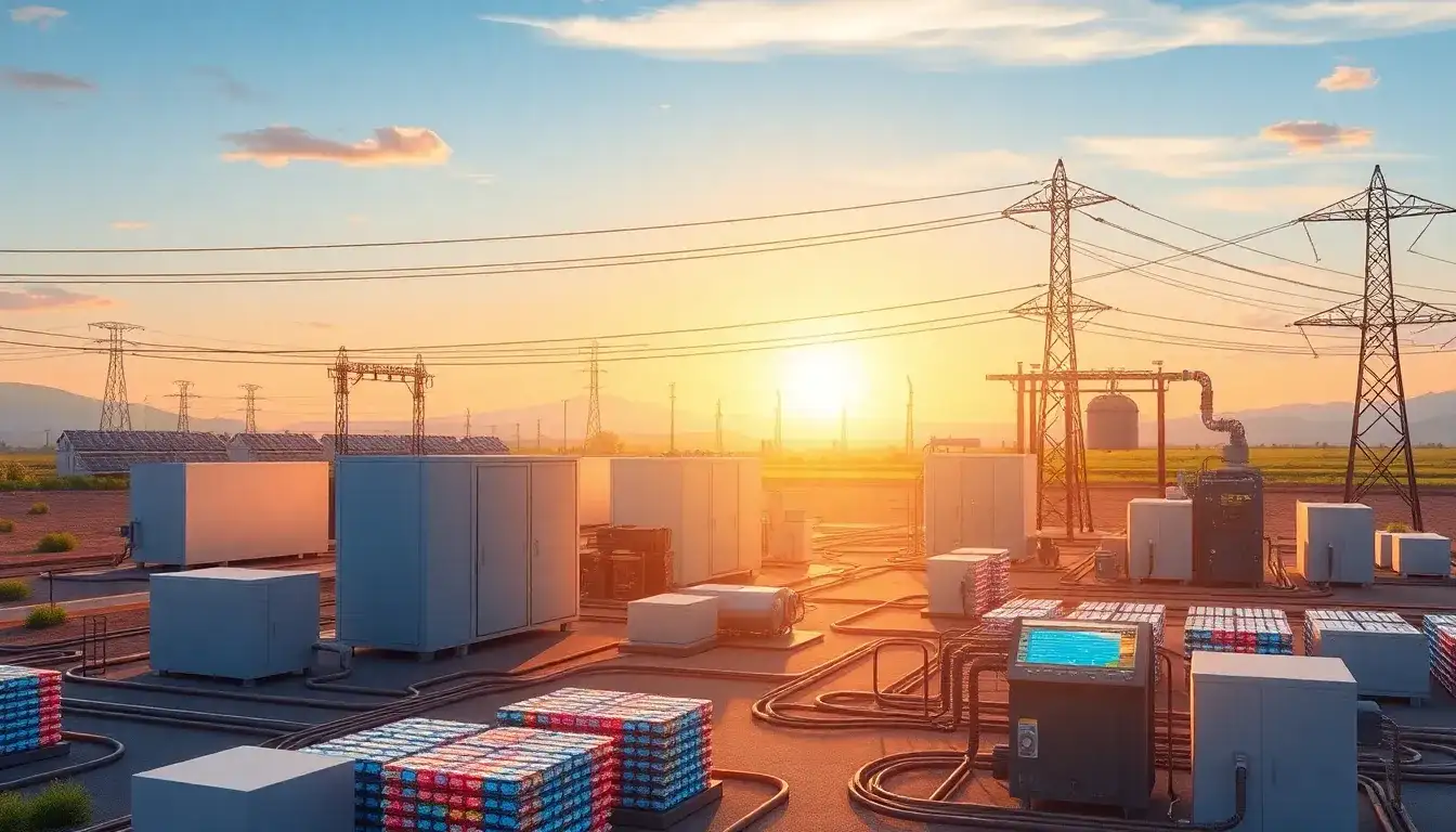 What are the main components of a utility-scale battery energy storage system