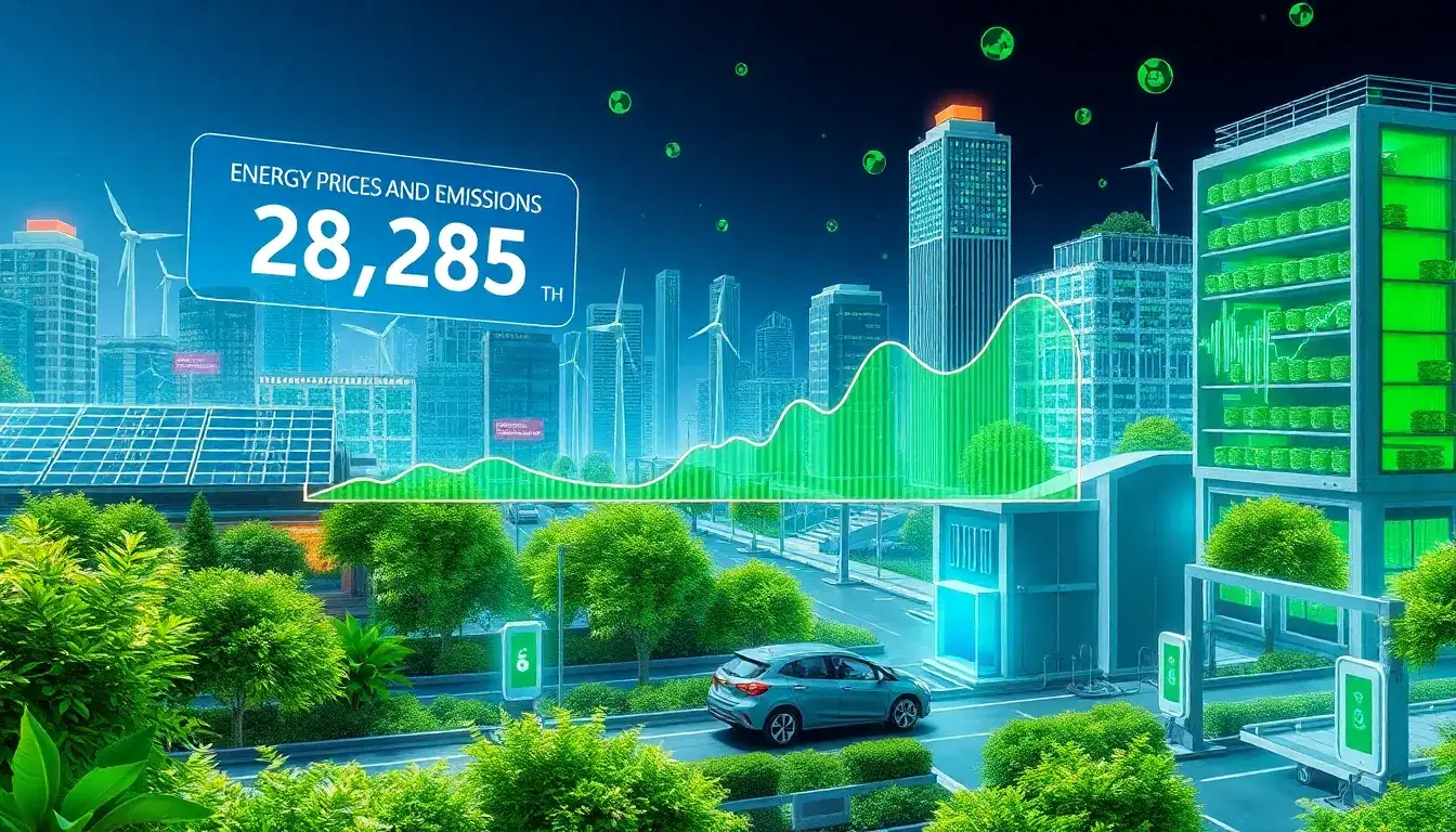 How can the correlation between energy prices and emissions be improved to benefit batteries