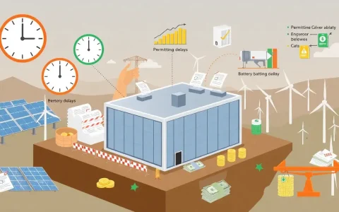 How do permitting delays impact the financial viability of utility-scale battery projects