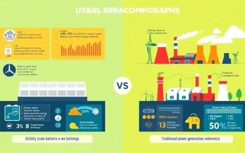 How do utility-scale batteries compare to traditional power generation methods in terms of efficiency
