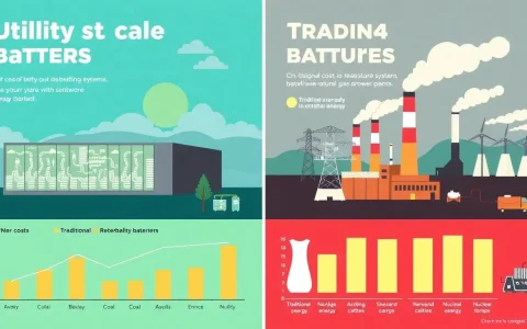 How do the costs of utility-scale batteries compare to those of traditional power plants