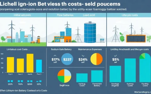 How do the costs of lithium-ion batteries for utility-scale applications compare to other battery technologies