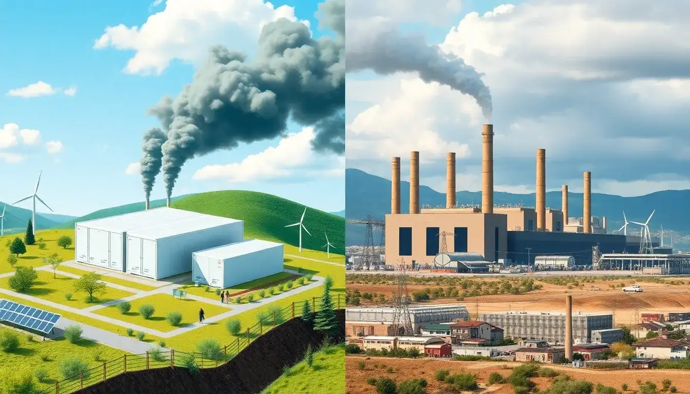 How do utility-scale batteries impact air pollution compared to traditional power plants