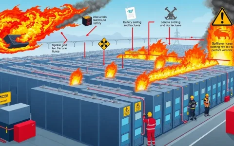 What are the main safety concerns associated with lithium-ion batteries in grid-scale applications
