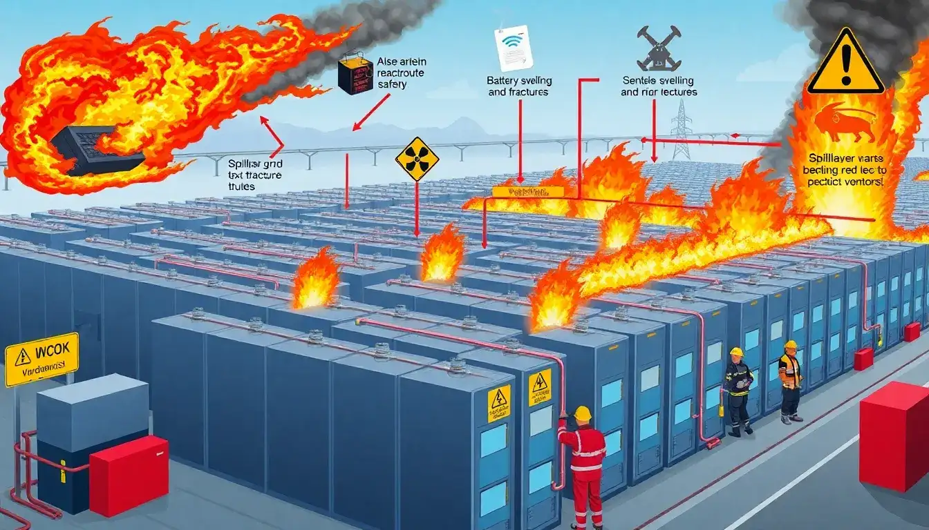 What are the main safety concerns associated with lithium-ion batteries in grid-scale applications