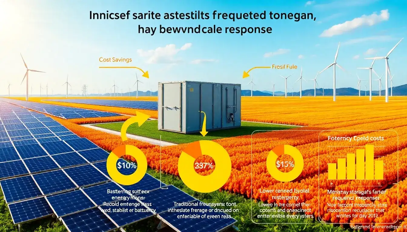 What are the cost benefits of using utility-scale batteries for frequency response