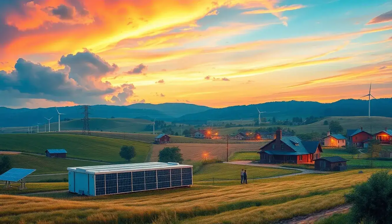 How do utility-scale batteries improve grid resilience in rural areas