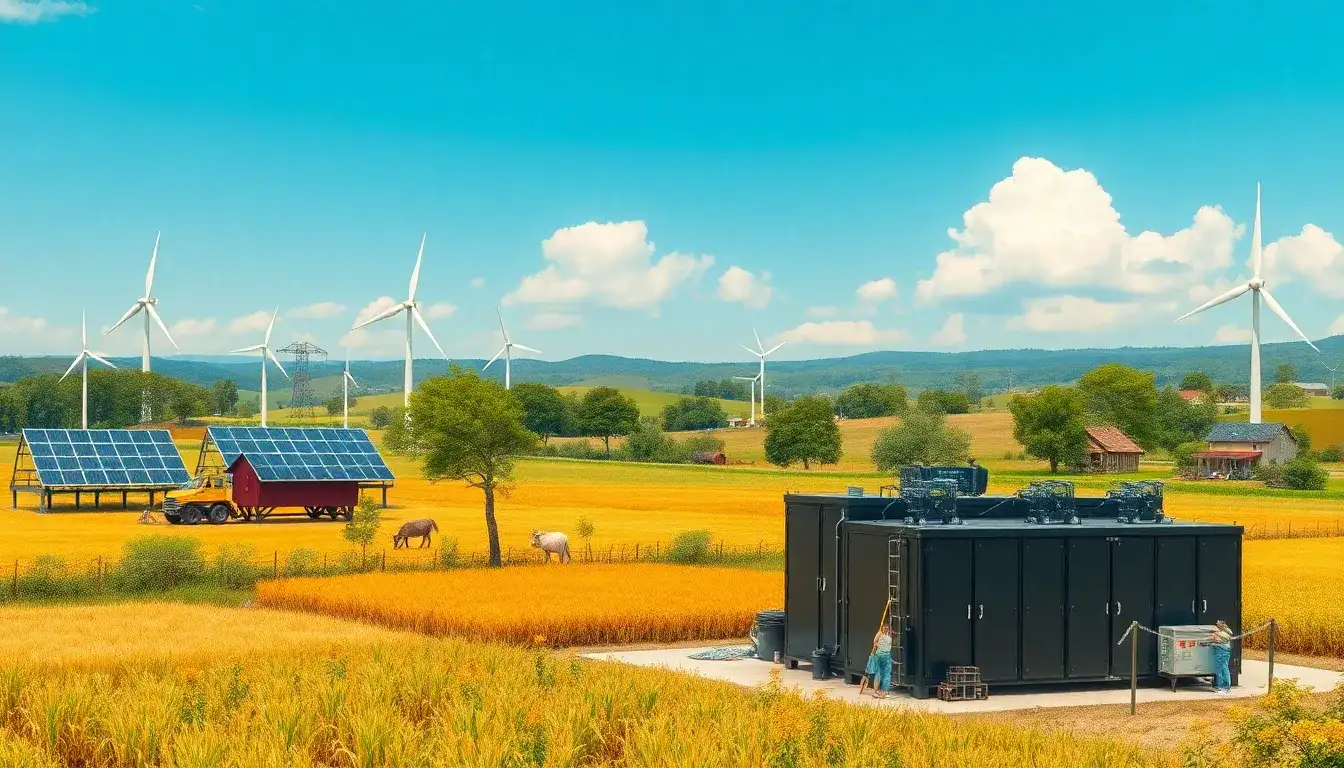 What are the environmental benefits of using utility-scale batteries in rural communities