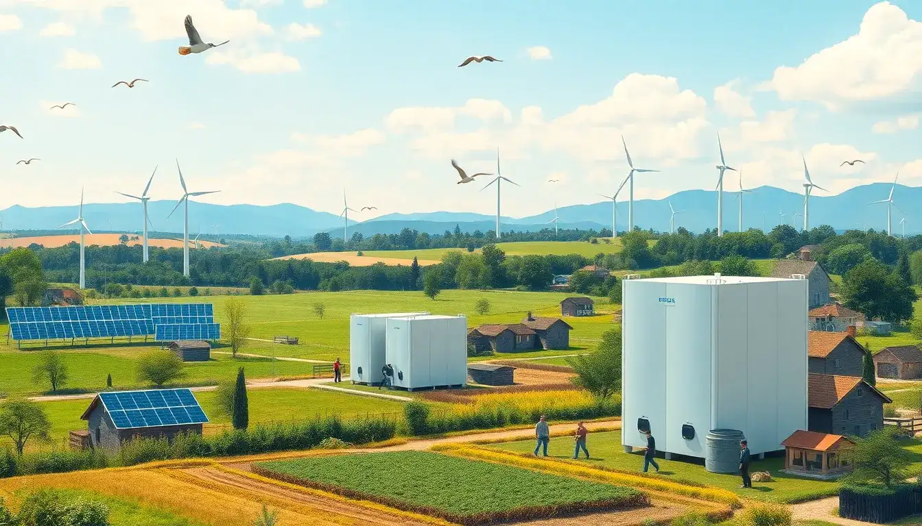 How do utility-scale batteries contribute to renewable energy integration in rural communities