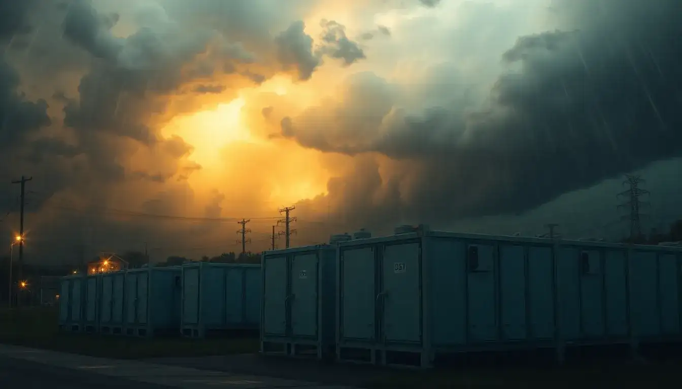 How do utility-scale batteries help during weather events or outages