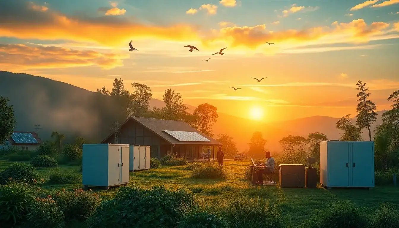 How do utility-scale batteries help in reducing reliance on diesel generators in off-grid communities