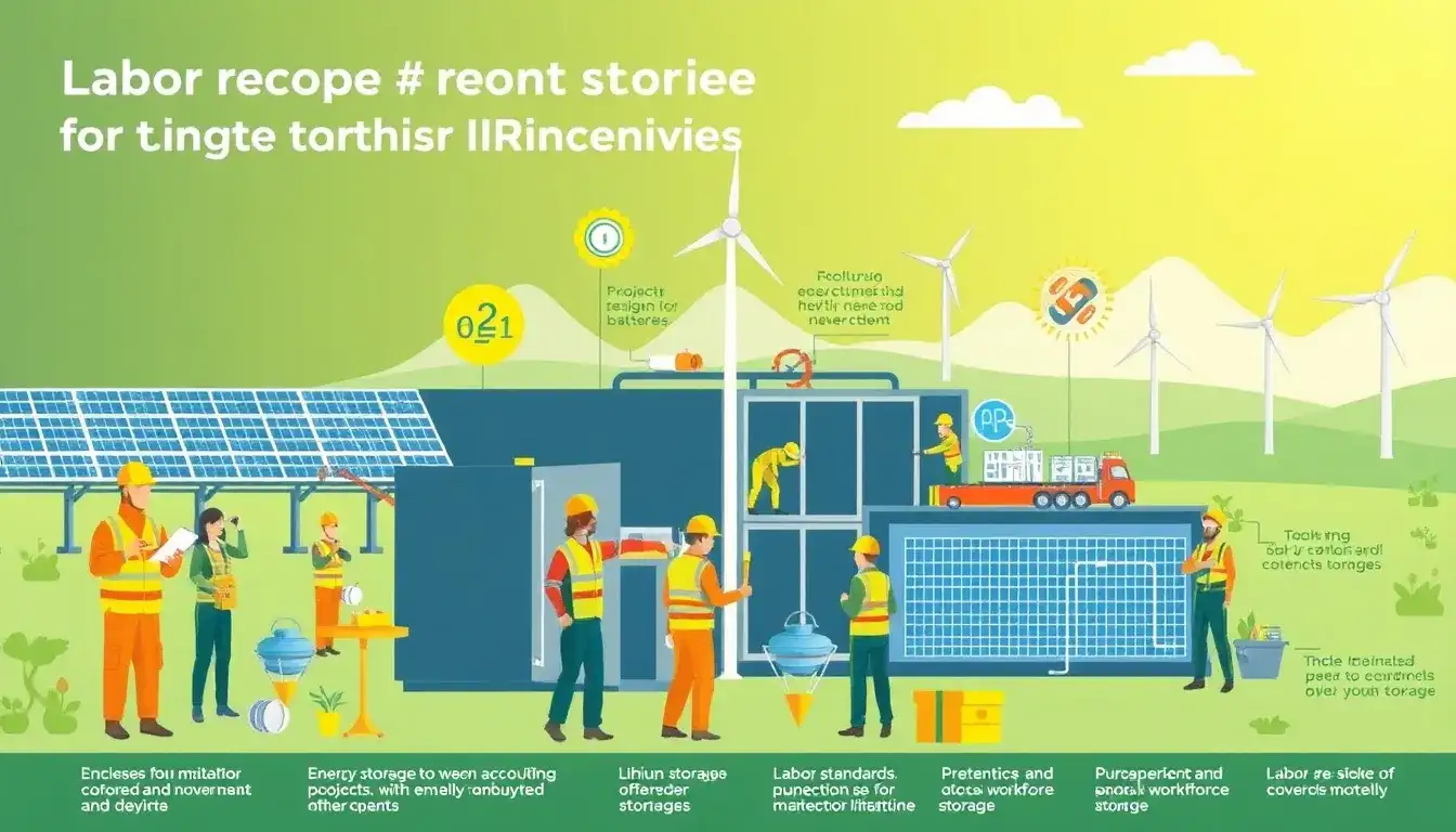What are the specific labor requirements for energy storage projects to maximize IRA incentives