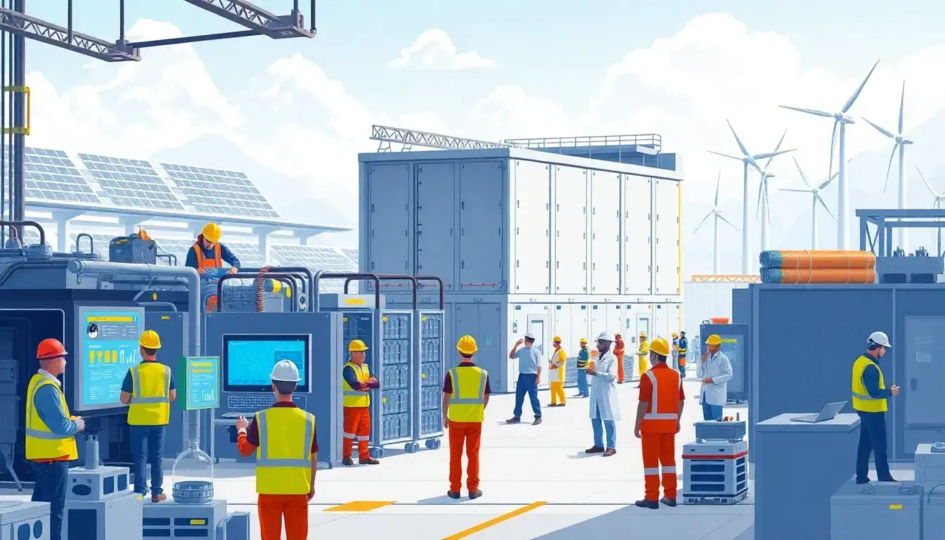 What types of jobs are created by utility-scale batteries