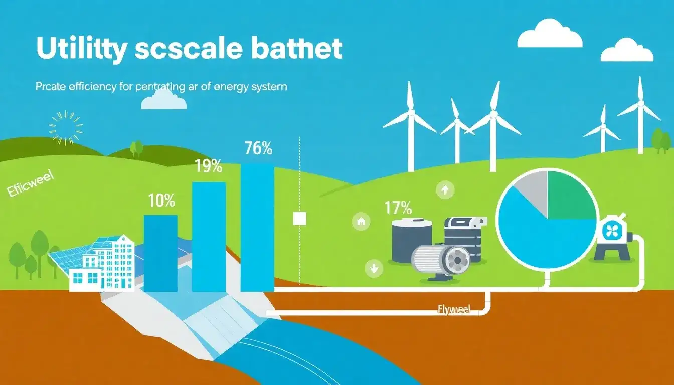 How does the efficiency of utility-scale batteries compare to other forms of energy storage