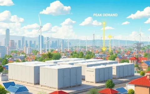 How do utility-scale batteries assist in peak demand management