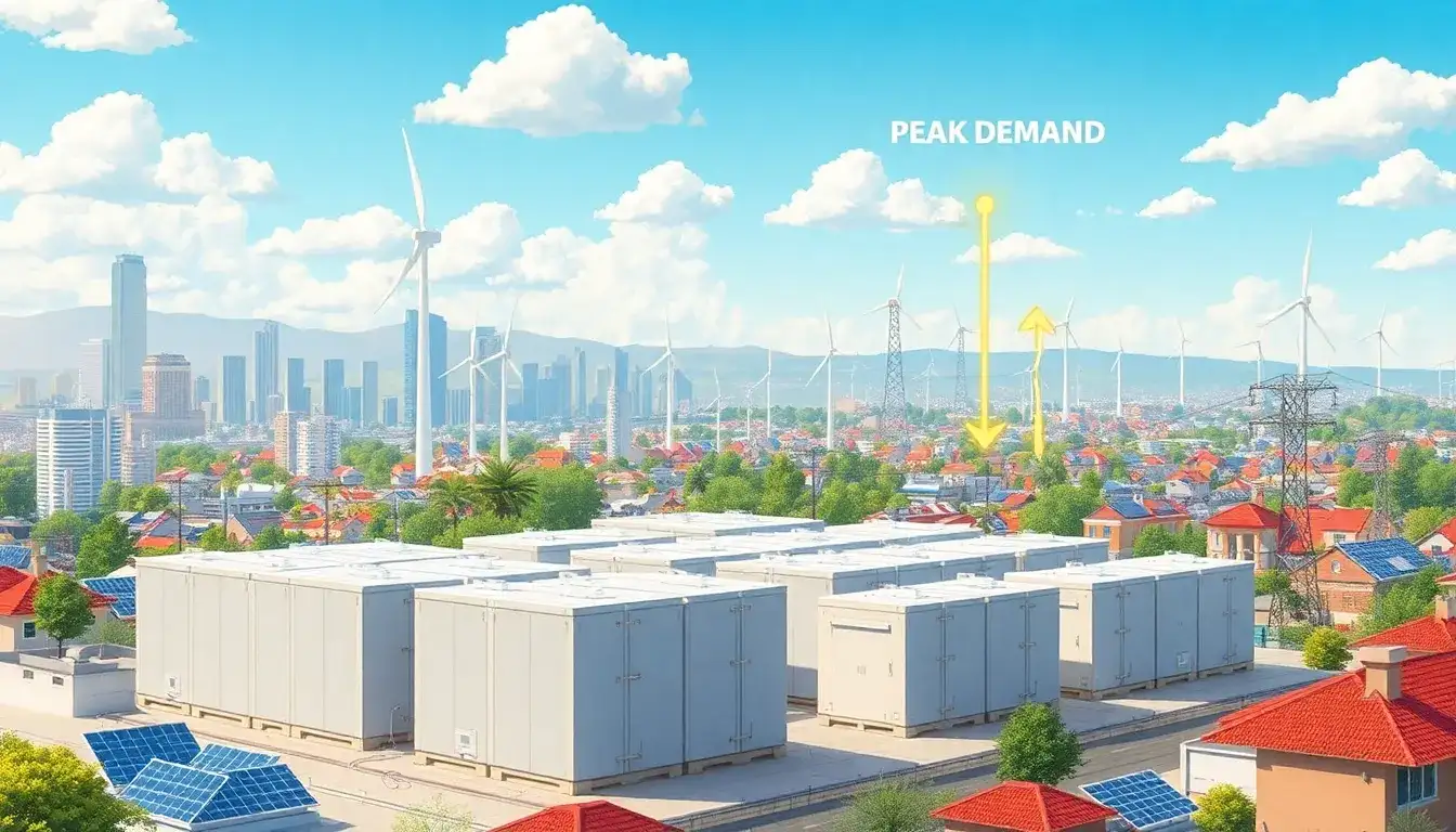 How do utility-scale batteries assist in peak demand management