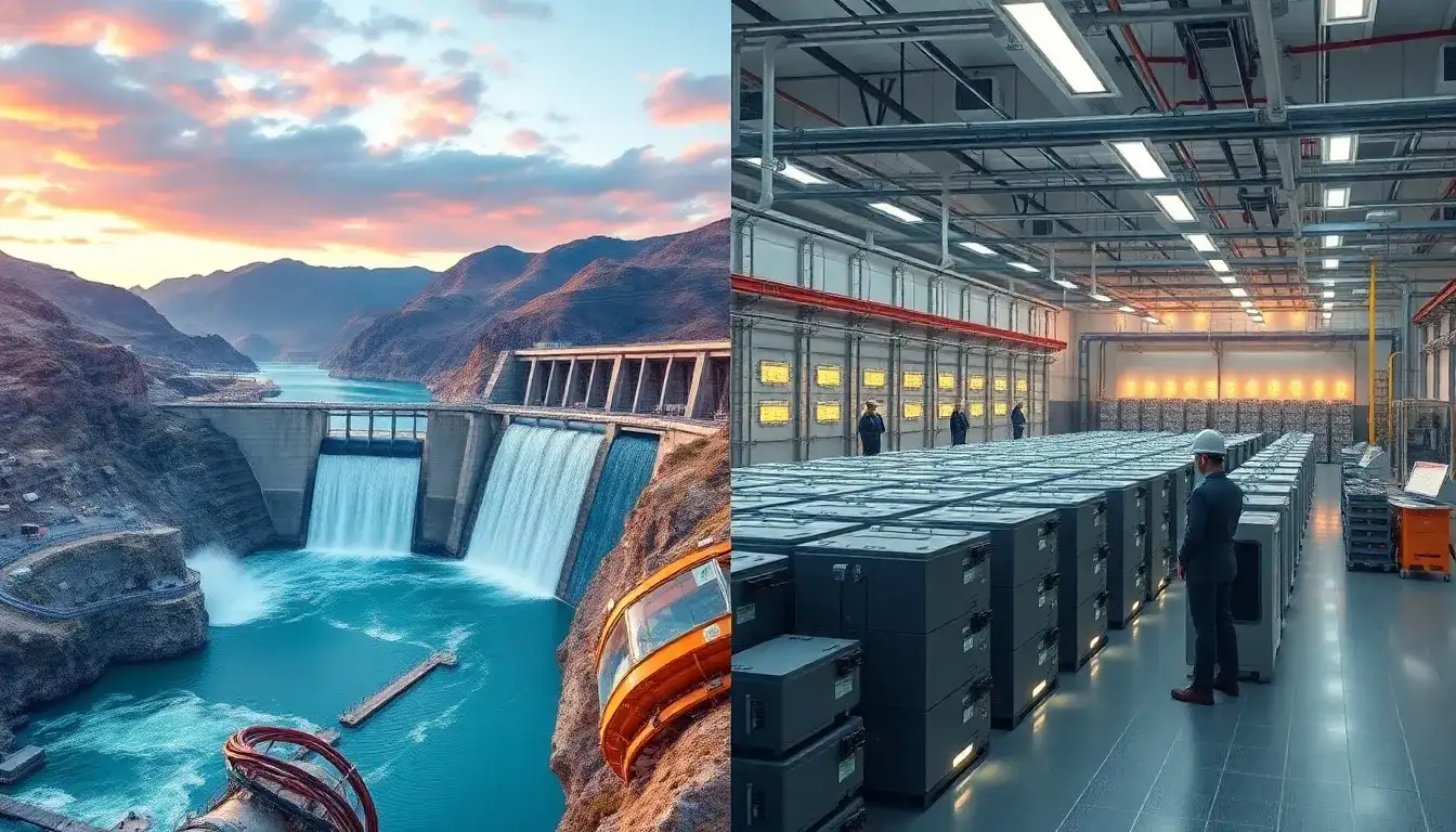How does the scalability of pumped hydroelectric energy storage compare to lithium-ion batteries