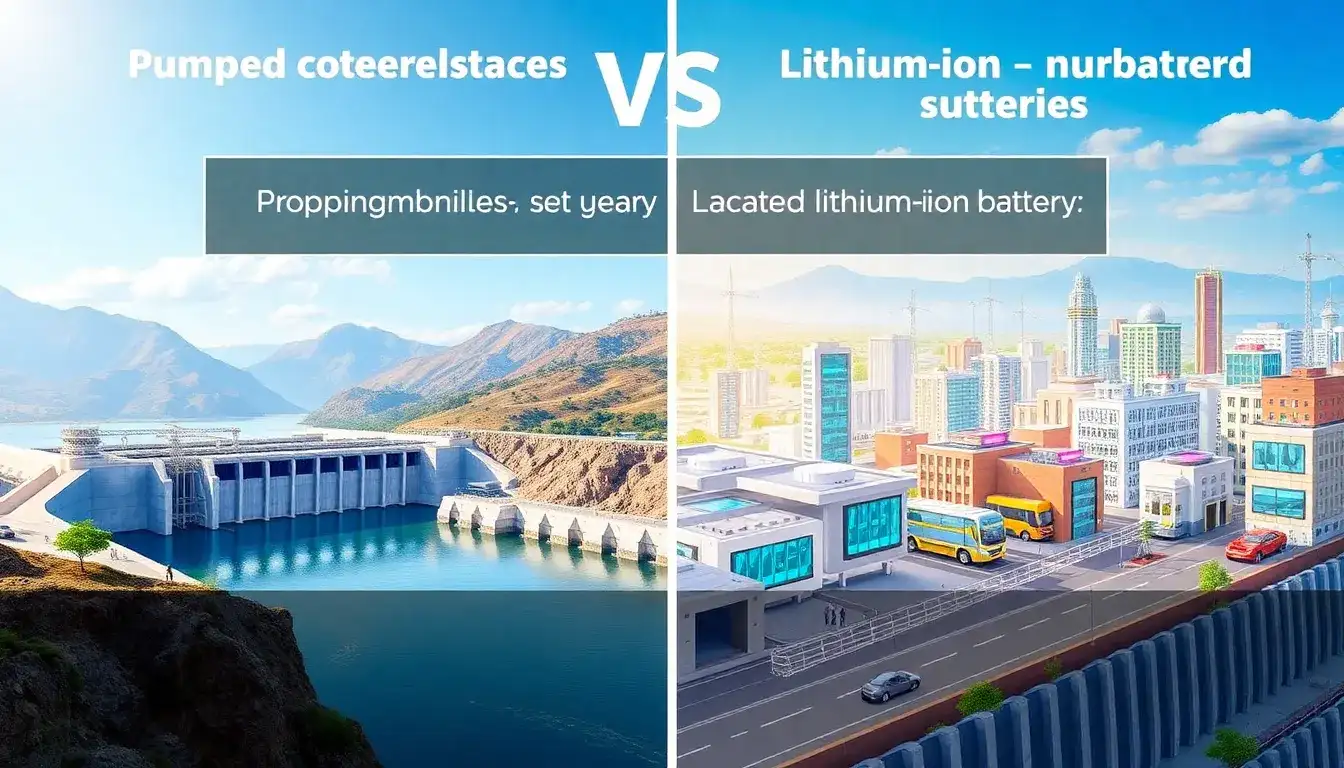 How does the cost of maintaining pumped hydroelectric energy storage systems compare to lithium-ion batteries