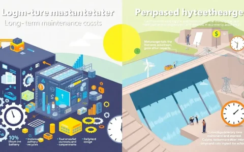 What are the long-term maintenance costs for lithium-ion batteries compared to pumped hydroelectric storage
