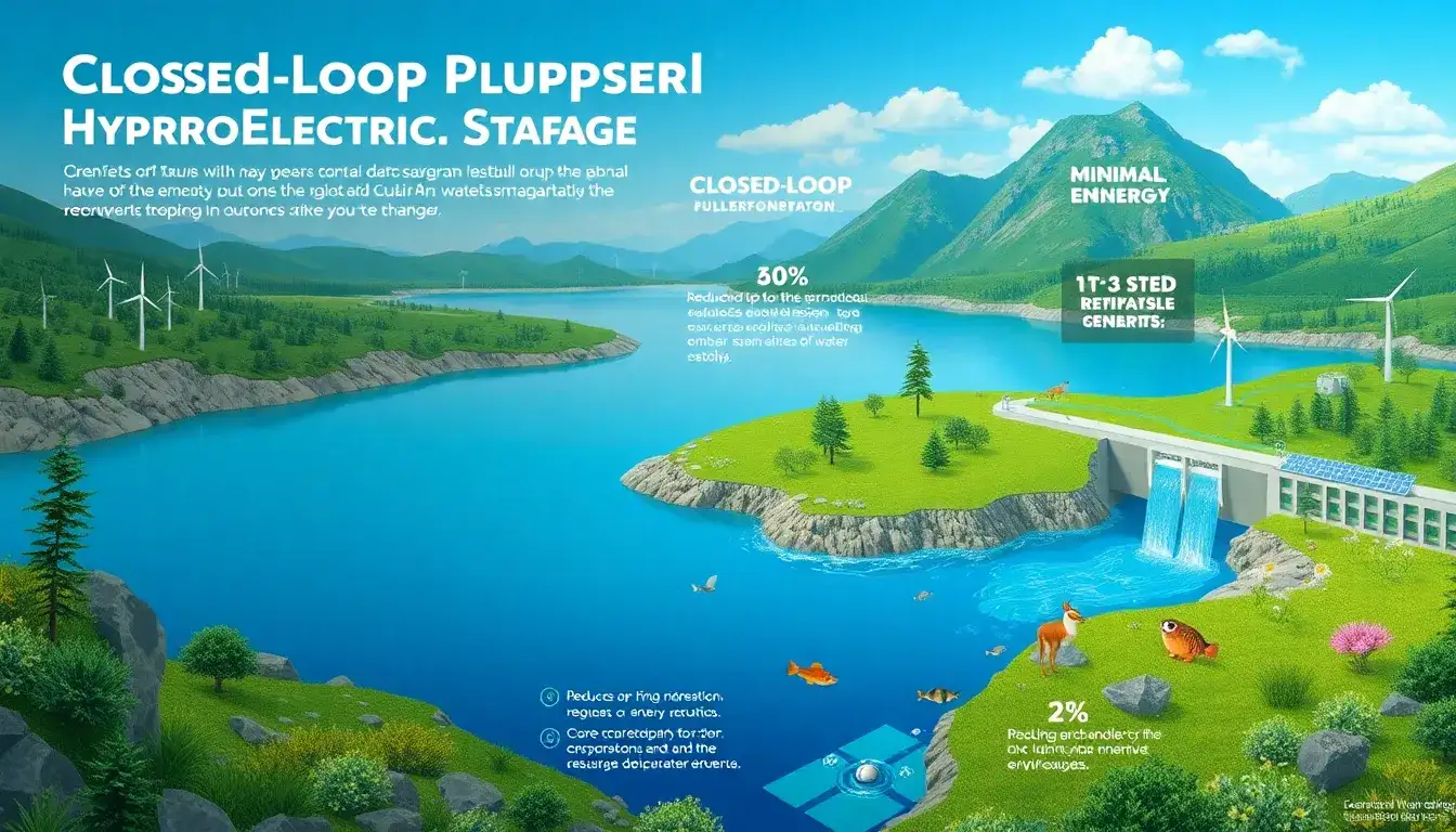 What are the environmental benefits of closed-loop pumped hydroelectric storage