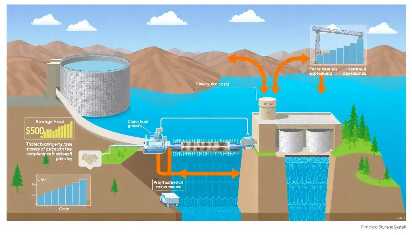 What role does the storage head play in the overall cost of maintaining pumped hydroelectric storage systems