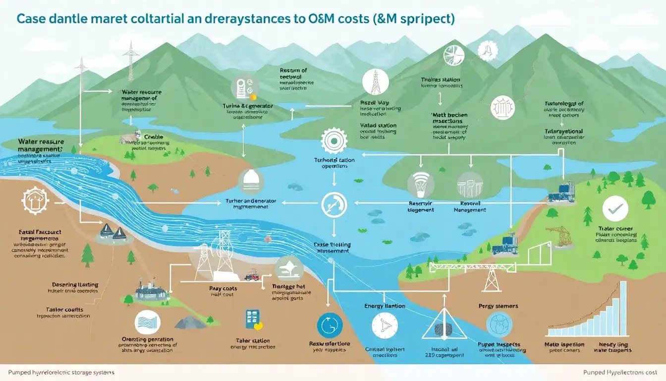 What are the main components of variable O&M costs for pumped hydroelectric storage systems