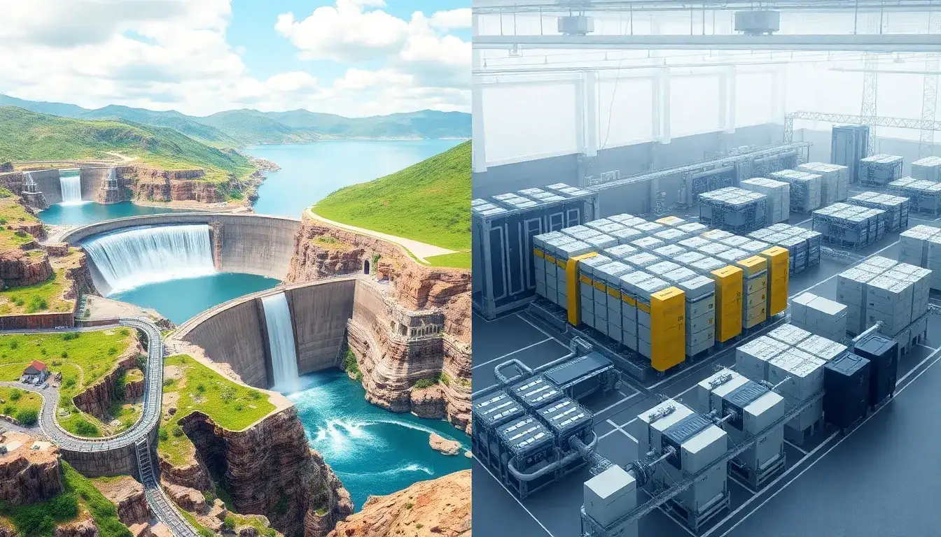 How do the construction requirements of pumped hydroelectric storage systems differ from those of lithium-ion batteries