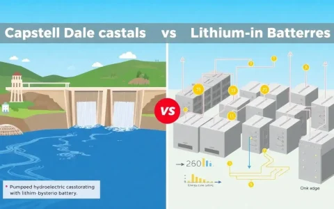 How do the capital costs of pumped hydroelectric storage and lithium-ion batteries compare