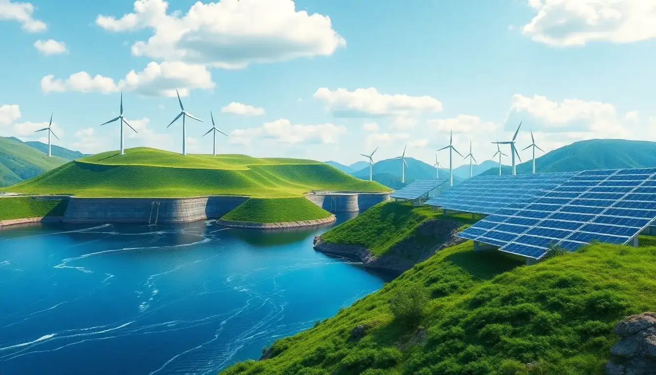 How does pumped hydro storage complement wind and solar energy