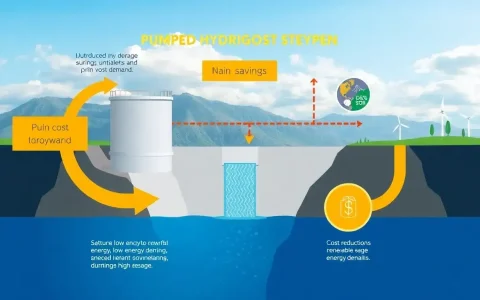 What are the main cost savings associated with pumped hydroelectric energy storage