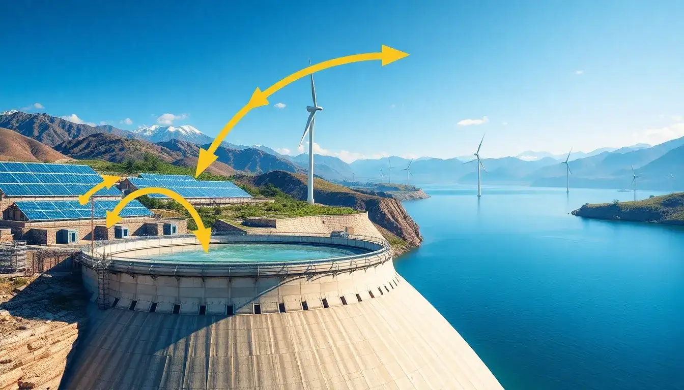 What role does pumped hydroelectric energy storage play in supporting renewable energy sources like solar and wind