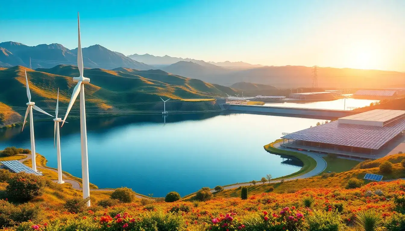 How does pumped hydroelectric energy storage support renewable energy sources like solar and wind
