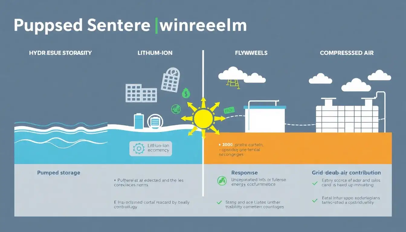 How does pumped hydroelectric energy storage compare to other energy storage technologies in terms of grid stability