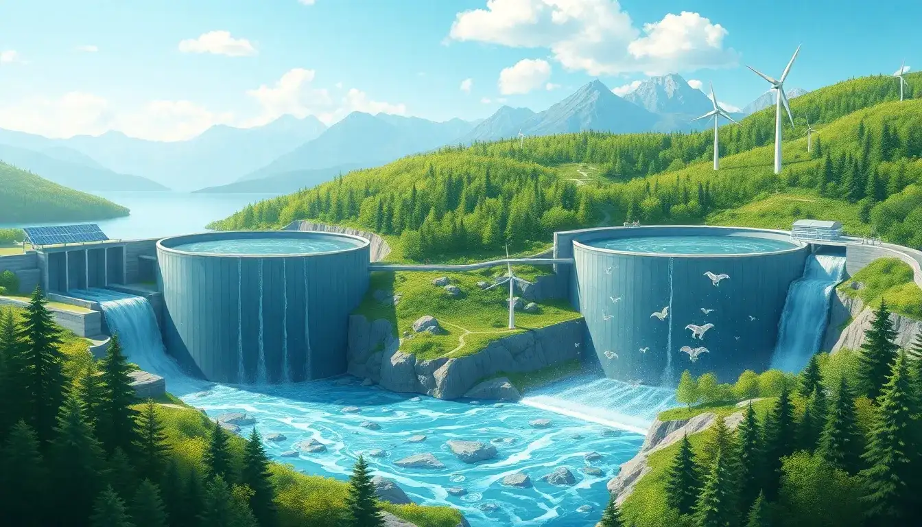 What are the main environmental benefits of pumped hydroelectric energy storage