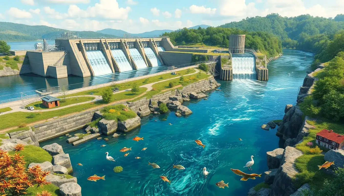 How do pumped storage hydropower facilities impact river flow and aquatic ecosystems