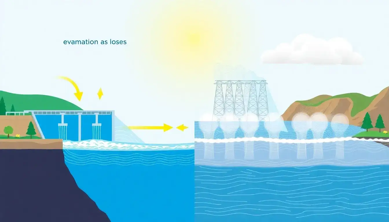 How do conversion losses compare to evaporation losses in pumped hydroelectric energy storage