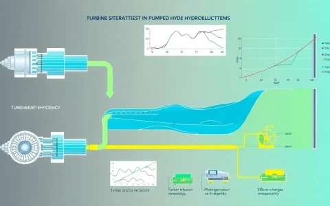 What are the main factors affecting turbine efficiency in pumped hydroelectric systems