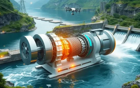 How does the use of reversible turbine/generator assemblies optimize the efficiency of pumped hydroelectric systems