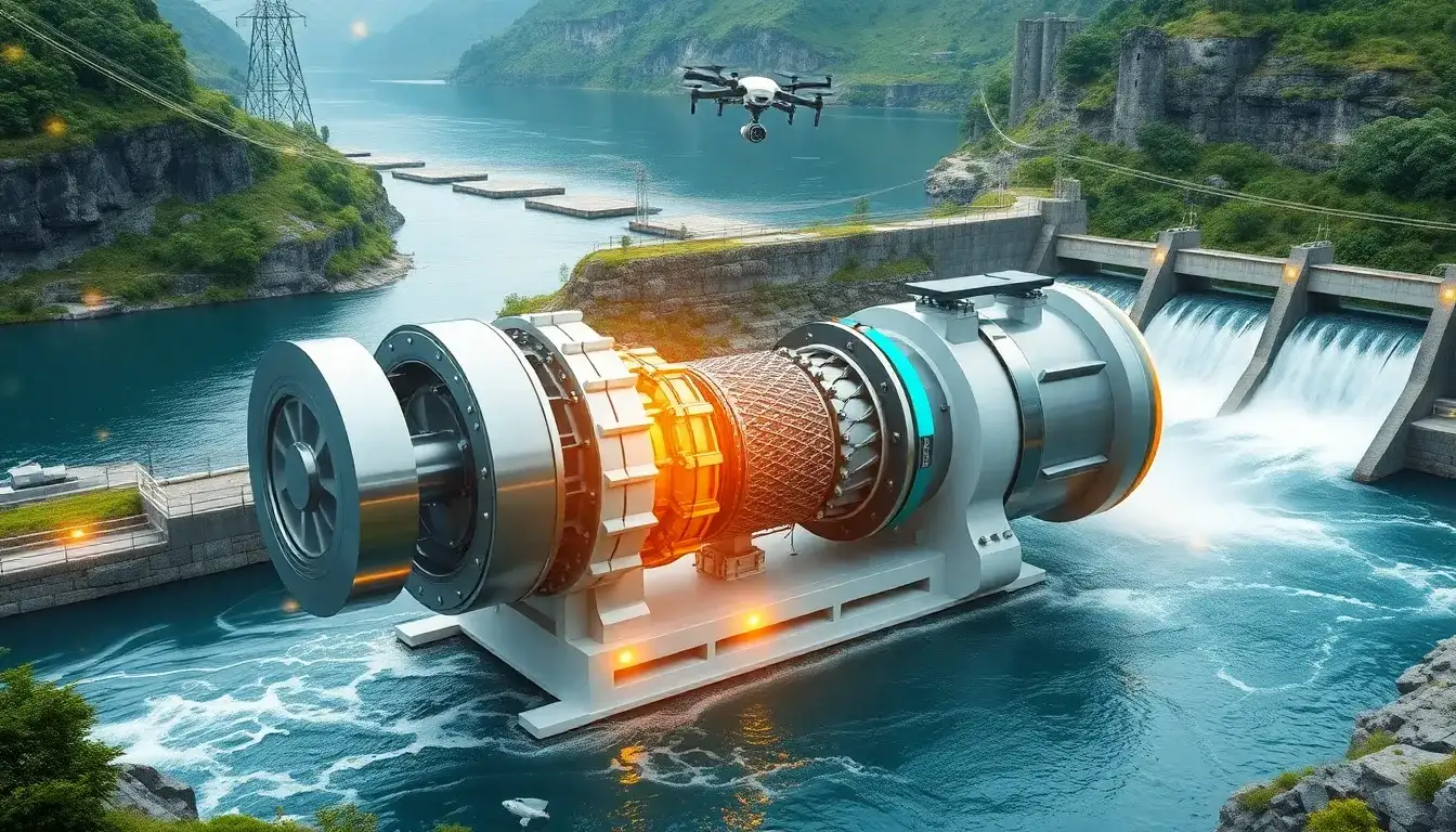 How does the use of reversible turbine/generator assemblies optimize the efficiency of pumped hydroelectric systems