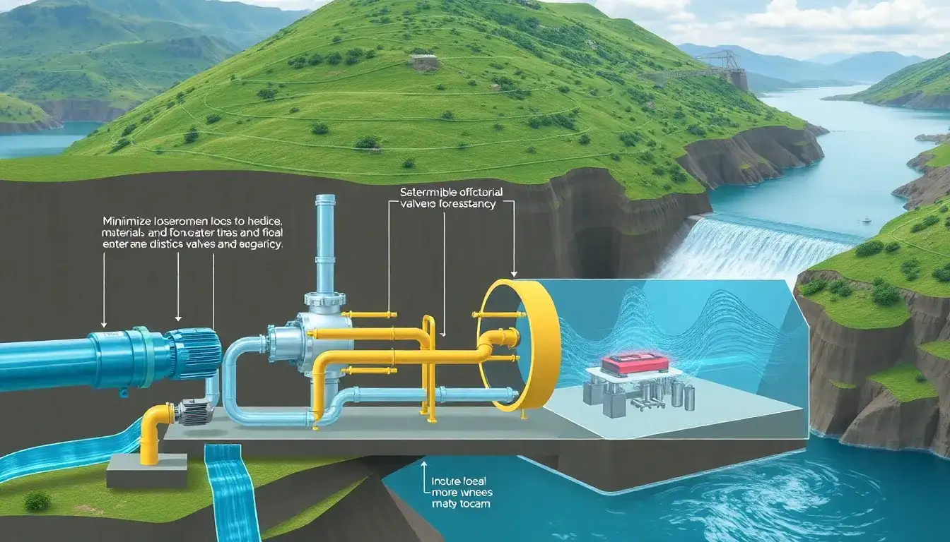 How can friction losses in pipes be minimized in pumped hydroelectric plants