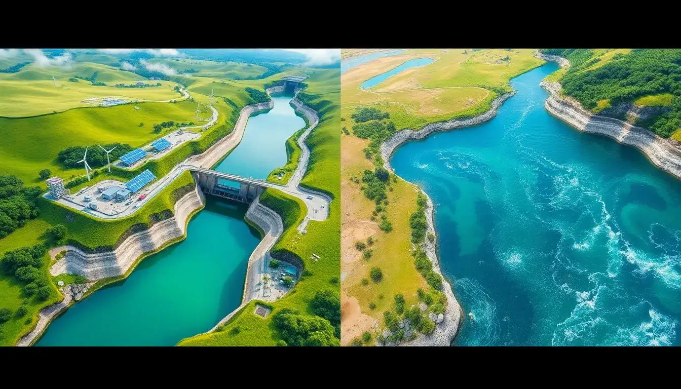 What are the differences in environmental impacts between closed-loop and open-loop pumped hydroelectric energy storage systems