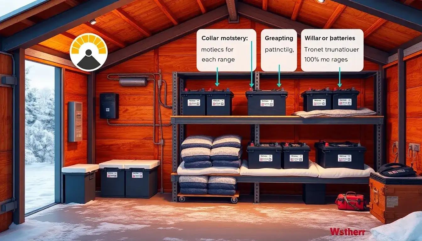 What are the best practices for storing solar batteries during winter