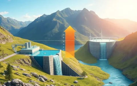 How does the height difference between reservoirs impact the efficiency of pumped hydroelectric energy storage