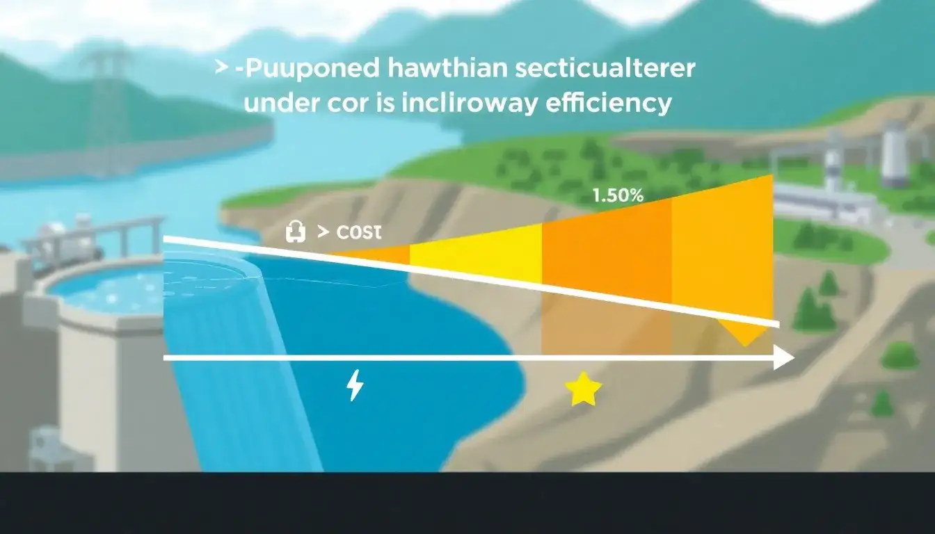 How does the cost of pumped hydroelectric energy storage change with different round-trip efficiencies