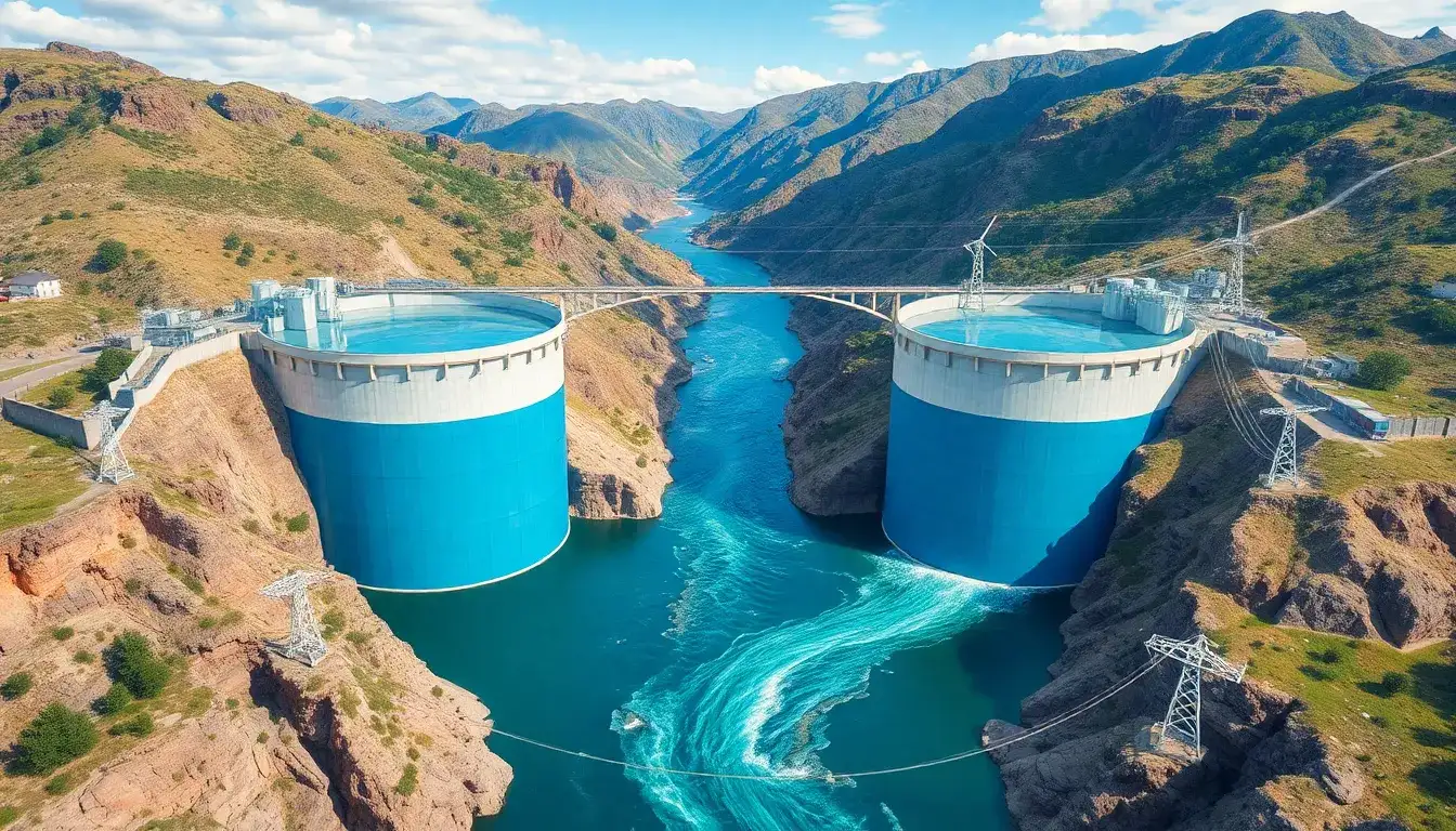 What factors influence the round-trip efficiency of pumped hydroelectric energy storage